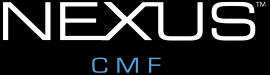A black and white logo of nexus cmf